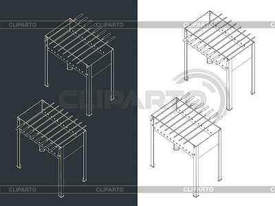 Barbecue isometric drawings | Stock Vector Graphics |ID 7207652