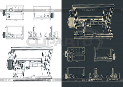 Planos de impresoras 3D | Ilustración vectorial de stock |ID 7353950