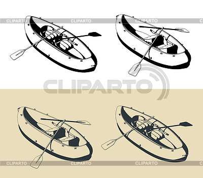 Bote inflable para kayak s | Ilustración vectorial de stock |ID 7649832