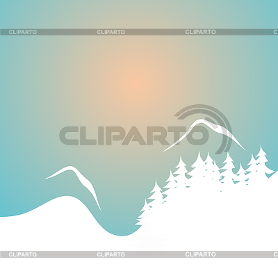 Winter sunset | Ilustración vectorial de stock |ID 5576063