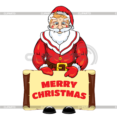Ilustración vectorial de Santa Claus con una pancarta | Ilustración vectorial de stock |ID 5424993