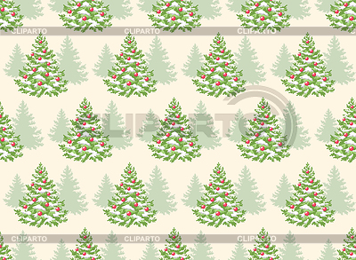 Nahtloses Muster mit Unverwüstliche Weihnachtsbaum- | Stock Vektorgrafik |ID 5446670