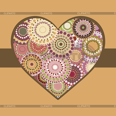 Vintage bright colorful heart green ribbon | Stock Vector Graphics |ID 5835468