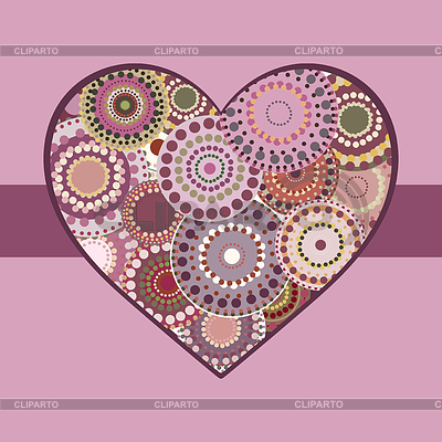 Vintage bright colorful heart pink ribbon | Stock Vector Graphics |ID 5835478