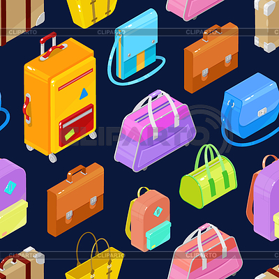 Patrón de bolsas isométricas de colores | Ilustración vectorial de stock |ID 6652040
