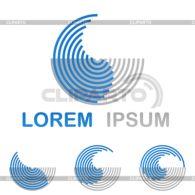 Blue round water technology logo design set | Stock Vector Graphics |ID 5488703