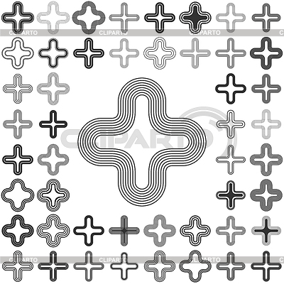 Línea logotipo cruz diseño conjunto | Ilustración vectorial de stock |ID 5494732