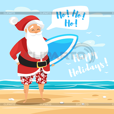 Cartoon-Stil Santa Surfer | Stock Vektorgrafik |ID 6087207