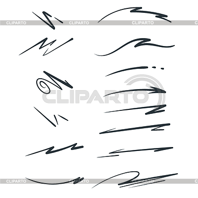Swishes, swashes, conjunto de swoop | Ilustración vectorial de stock |ID 6643003