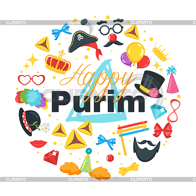Happy Purim celebration card | Stock Vector Graphics |ID 6825620