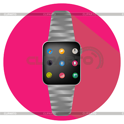 Reloj electrónico con FLET sombra | Ilustración vectorial de stock |ID 5633342