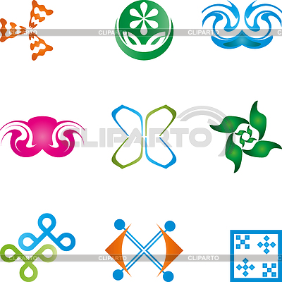 Varios logotipos abstractos, colección de logotipos | Ilustración vectorial de stock |ID 6360713