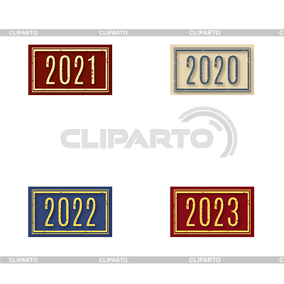 Conjunto de sellos con números, | Ilustración vectorial de stock |ID 6929564