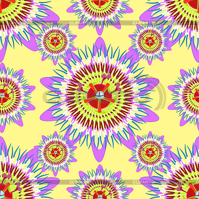 Seamless pattern passion flower Blue tropical | Stock Vector Graphics |ID 6249509