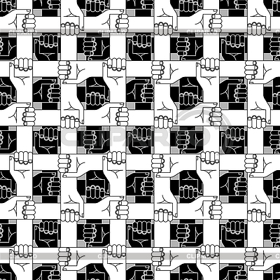 Viele Hände halten sich Muster nahtlos. | Stock Vektorgrafik |ID 7050468