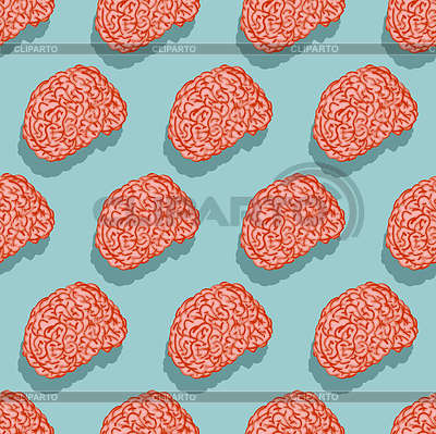 Brain hand drawing pattern seamless. Brains | High resolution stock illustration |ID 7282998