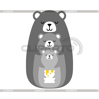 Bear Family symbol. Sign of love and family. Bears | Stock Vector Graphics |ID 7544615