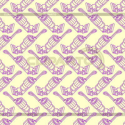 Patrón de aspiradora de mano sin costuras. Casa | Ilustración vectorial de stock |ID 7643357